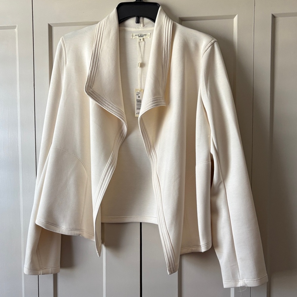 ✨NWT✨Caslon Cream Open-Front Draped Blazer